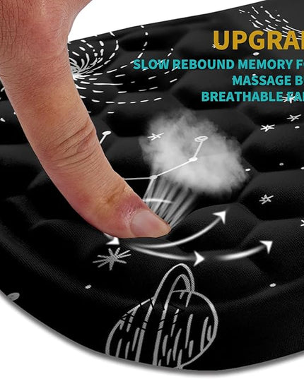 Hokafenle Ergonomic Mouse Pad Wrist Support, Wrist Rest Mousepad for Carpal Tunnel Pain Relief with Integrated Memory Foam Slope Massage Bulge (11.8x7.9 inch,Galaxy