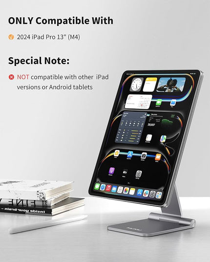 KU XIU Foldable Magnetic Stand for iPad Pro 13 M4/M5, Aluminum Alloy 360° Adjustable Tablet Holder Mount, Portable Desktop Stand for Working and Drawing for iPad Pro 13 M4/M5