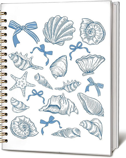 Blue Beach Notebook, Retro Ocean Notebooks for Note Taking, Coquette Blue Bow Beach Journal, Coastal Ocean Journals for Writing, Gifts for Beach Lovers, 5.5x8.3 Inch