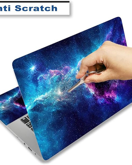 Laptop Skin Sticker Decal Cover, 11.6”12" 13" 13.3" 14" 15" 15.4" 15.6" Laptop Netbook Skin Sticker Cover Art Notebook Protector (2 Wrist Pad Included), Removable Reusable, Easy to Apply, Galaxy Space