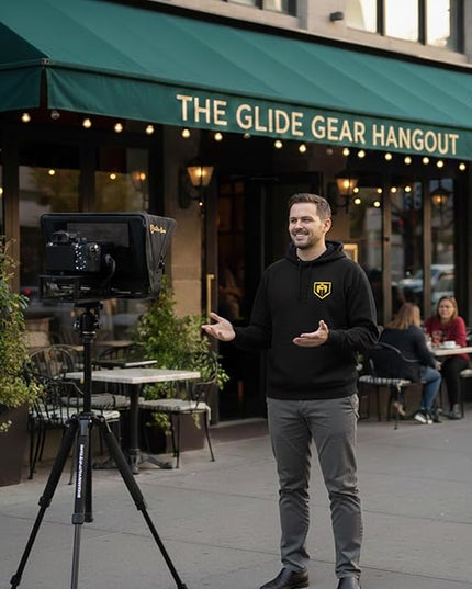 Glide Gear TMP 100 Teleprompter – DSLR, Tablet, Smartphone – 12" Glass, Carry Case, No Assembly