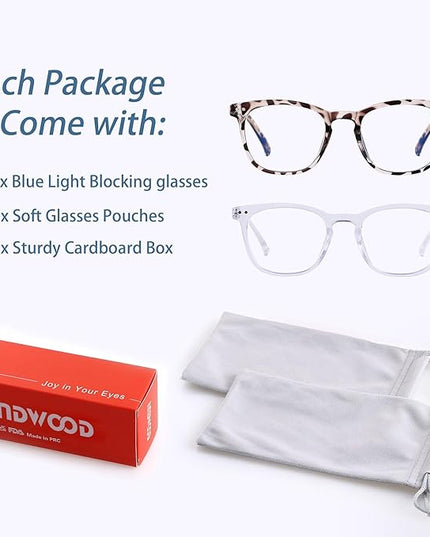 ANDWOOD Blue Light Blocking Glasses Women Men Computer Small Face Clear Bluelight Blocker Eyeglasses Frame