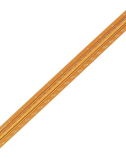 12" Architectural Scale Ruler Aluminum Architect Scale Triangular Scale Ruler for Architects, Draftsman, Students and Engineers, Golden