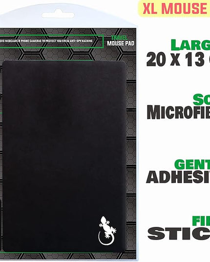 Mouse Pad Adhesive Bottom - Peel and Sticks to Any Surface - Travel Large Size - Portable (XL - Black)