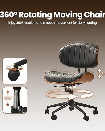 Home Office Desk Chair, Modern Sleek Office Chair with Adjustable Lumbar Support, Adjustable Height Mid Back Executive Task Chair with 360 Rolling Swivel for Meeting Study Room(Striped,Black)