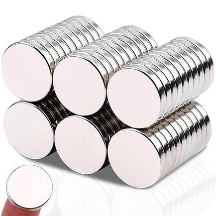 MIN CI 60 Pcs Neodymium Magnet, 18 mm x 3 mm Super Strong Rare Earth Magnets Heavy Duty, Small Round Magnets Neodymium Disc for Crafts Fridge Whiteboard Scientific Models (Without Adhesive Backing)