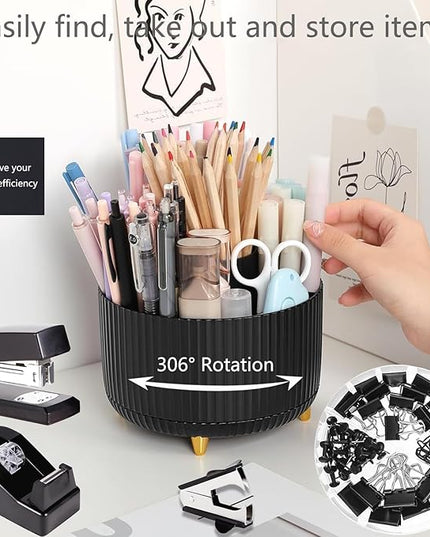suniya Office Supplies,Desk Accessories,with Stapler,Tape Dispenser,Staple Remover,Scissor,Ballpoint Pen,Sticky Notes,Clear Tape,Staples,Desk Organizer,Ruler,Binder,Best Gift Set(Black)