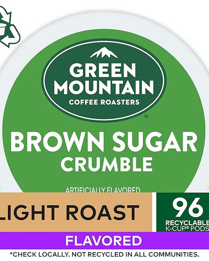 Green Mountain Coffee Roasters Brown Sugar Crumble Coffee, Keurig Single Serve K-Cup Pods, 96 Count