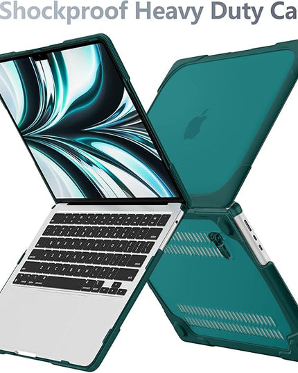 Batianda for New MacBook Air 13.6 inch Case 2025 M4 2024 2022 Release Model A3240 A2681(M2) A3113(M3), Heavy Duty Shockproof Protective Hard Shell with Fold Kickstand & Keyboard Cover, Teal