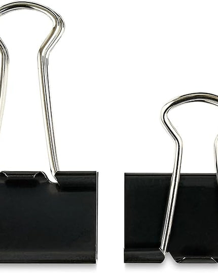 (4 Pack) Medium Metal Binder Clips, Black, 12 Count