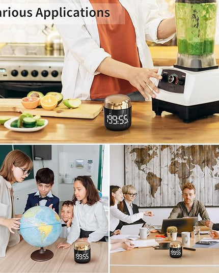 Digital Kitchen Timer,Countdown Countup Timer with Large LED Display Volume Adjustment,Timer for Cooking, Classroom Time for Kids and Teachers. (Gold)
