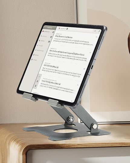 KABCON Tablet Stand,Tablet Holder for iPad,Adjustable Portable Multi Angle Desktop Stand Compatible with iPad Pro 9.7 10.5 12.9 Air Mini 1-4,Galaxy Tabs,Surface Pro Tablets,Kindle,E-Reader,Nexus-Grey