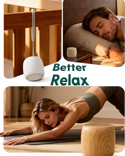 Babelio White Noise Sound Machine (Pocket Mini Pro) | 1000mAh Large Battery, 25 Non-looping Sounds for Adults, Kids & Babies, Timer, Memory Function, Pocket-Sized & Travel Essentials, Wood Grain