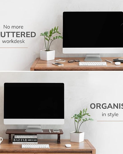 Anji Mountain Monitor Stand - Desktop Organizer & Laptop Riser, Ergonomic Monitor Riser, Space-Saving Monitor Stand for Desk, Durable Construction, Easy Assembly, Ideal for Home & Office