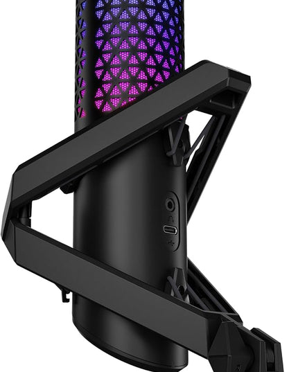 ASUS ROG Carnyx USB Gaming Microphone (25mm Condenser Capsule, 192kHz/24-bit, Cardioid, high-Pass Filter, Built-in pop Filter, Metal Shock Mount, one-Touch Mute, USB, Aura Sync RGB)- Black