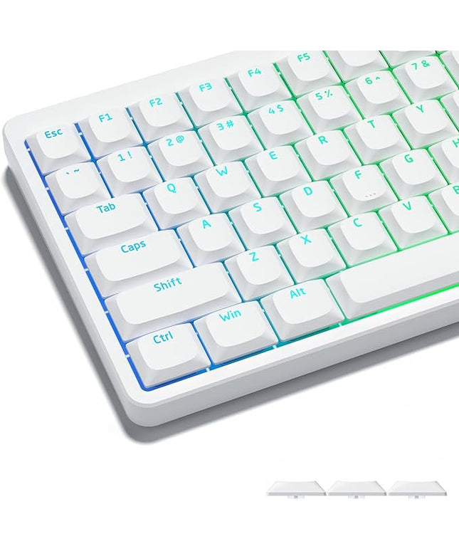 Womier Keycaps, Low Profile Keycaps, Shine Through Custom PBT Keyboard Key caps for 60% 65% 75% 80% 100% Cherry Gateron MX Switches Mechanical Keyboard,White Backlight