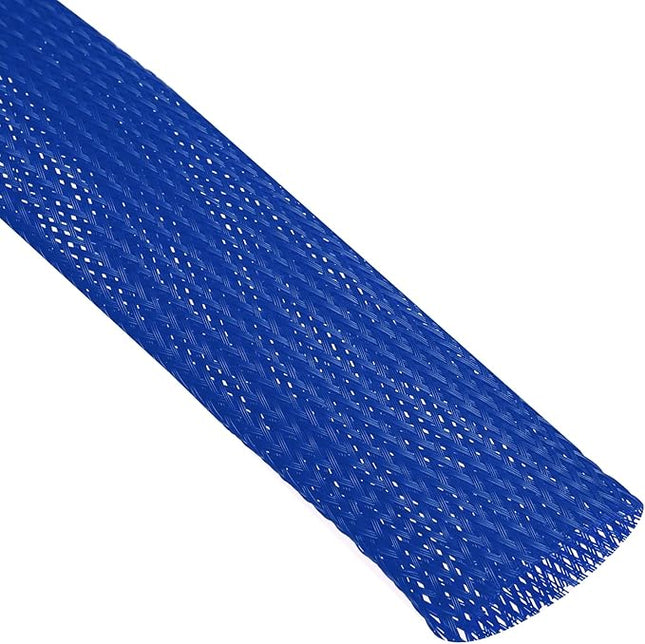 uxcell Expandable Sleeving, 1 1/4-inch 25ft Cable Sleeve, Blue