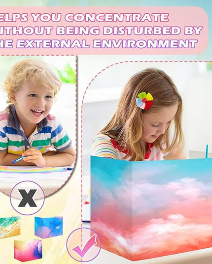 Crtiin 24 Pcs Privacy Folders for Students Desk Dividers Standard School Privacy Cardboard Board Testing Dividers Shield for Classroom Teacher Supplies Keep Eyes from roving(Gradient)