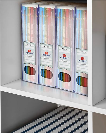 Acrimet Magazine File Holder – Vertical Rack for Documents, Folders and Mail, Durable Plastic Desk Organizer for Office & Home, Clear Crystal (2 Pack)