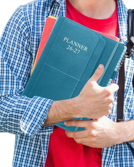2026-2027 Planner - Weekly & Monthly Planner Runs from January 2026 to June 2027, 5.8" x 8.25", 18 Month Planners, 14 Notes Pages, Inner Pocket, PU Leather Hard Cover, Teal Monthly Planners 2026-2027