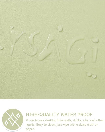 YSAGi Non-Slip Leather Desk Pad, Waterproof Laptop Computer Desk Keyboard Mat, Table Protector Blotter Mat, Large Mouse Pad for Office/Work/Home/Decor(Matcha Green, 23.6" x 13.7")
