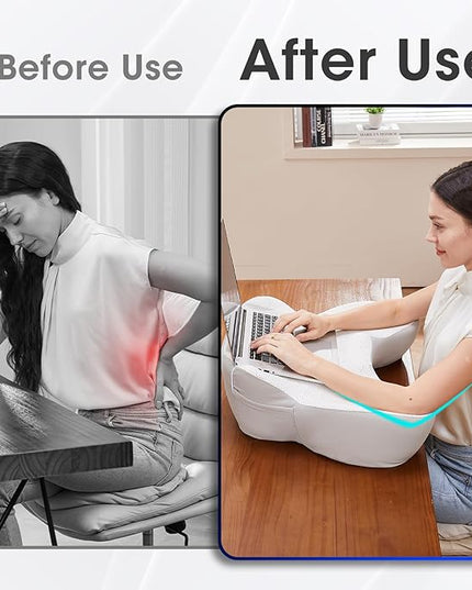 cooloo8 Lap Desk, Laptop Lap Desk Lap Desk with Cushion, Laptop Pillow for Lap, Portlands Portable Desk Pad, Gaming Pillow Work Pillow for Bed, Couch, Car(Ash Gray)