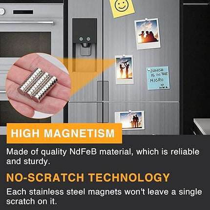 TRYMAG Small 6x2mm Neodymium Magnets, 150 Pcs Tiny Rare Earth Magnets for Whiteboard, Small Round Disc for Fridge, Crafts, DIY, Science, Office, Kitchen