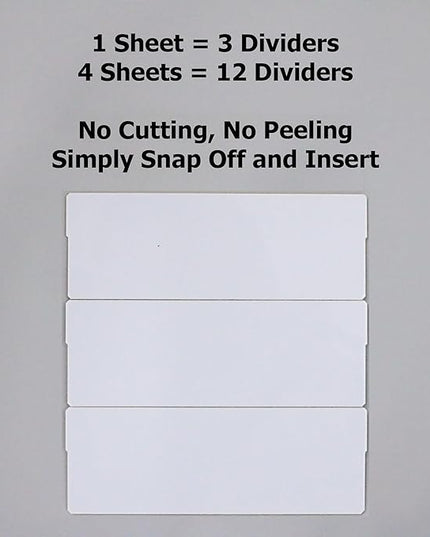 (12-Pack) Large Drawer Dividers compatible with Craft Cabinet and Hardware Storage Organizers, (Dividers Only)