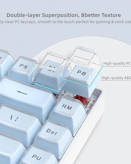 Womier Jelly Keycaps, Mechanical Keyboard for keycaps Set, OEM Profile Clear Key Cap, 113-Key Blue Cute Custom Keycaps for 60%,75%,100% Mechanical Keyboards with Cherry/Gateron MX Switches