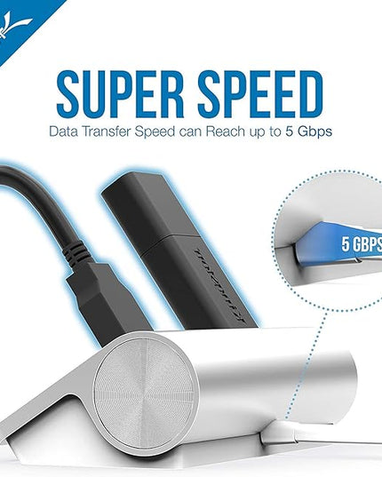 SABRENT Premium 3 Port Aluminum USB 3.0 Hub with Multi in 1 Card Reader (12" Cable) for iMac, All MacBooks, Mac mini, or Any PC (HB-MACR)