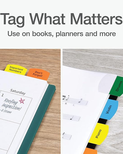 Redi-Tag Laser Printable Tabs, Permanent Index Tabs, Customizable Adhesive Labels, Assorted Primary Colors, 1.125" x 1.25", 375 Per Pack (1006556)