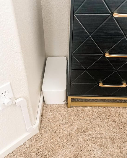 ZhiYo Cable Management Box White, 2Pack Cord Organizer Box - Extra Large and Medium Size, Cord Hider Box to Conceal Power Strips on Desk or Floor, Made from Electrically Safe ABS Material
