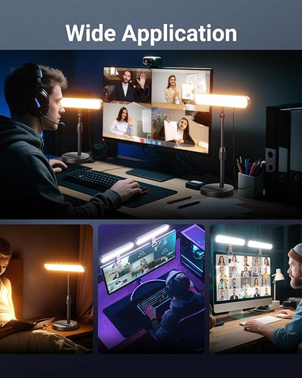 NEEWER Basics Desktop LED Light Kit with 11" Stand/Monitor Clamp, 2 Pack(12W) CRI95 Bi Color Video Conference Zoom Lighting for Laptop Computer Webcam, Compatible with iPhone Video Recording, L10