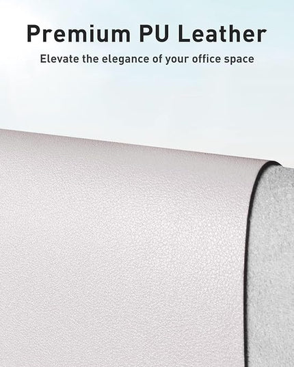 Aothia Large PU Leather Desk Pad Protector – Non-Slip Mouse Pad & Writing Mat for Office/Home, Waterproof, Easy to Clean (31.5" x 15.7", Pale Lavender White)