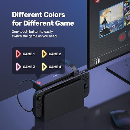 Switch Game Card Reader - 8 In 1 Switch Game Card Holder for Nintendo Switch/Switch OLED Console, Switch Multi Game Reader Switcher Quick Identification(4 For Game+4 For Storage)