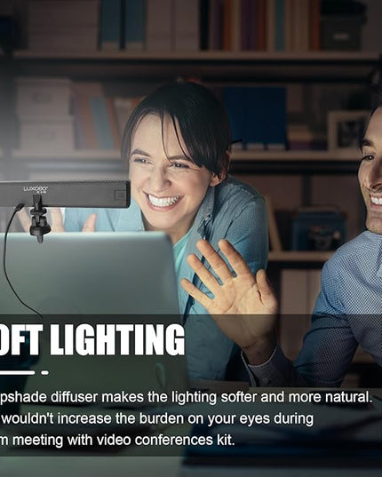 luxceo Video Conference Lighting, Zoom Light for Remote Working, Webcam Lighting for Laptop, Zoom Calls, Live Streaming, Online Class, Self Broadcasting, Video Conference Light Kit for Zoom Meeting