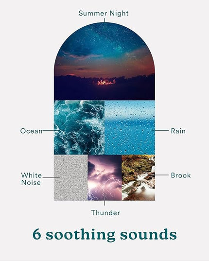 Homedics SoundSleep White Noise Machine, Silver, Small Travel Device with 6 Relaxing Nature Sounds, Portable Therapy for Home, Office, Nursery, Auto-Off Timer