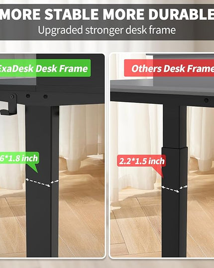 63 x 30 Inch Electric Standing Desk with 2 Drawers, Adjustable Height Widened Stand Up Desk with Storage, Sit to Stand Ergonomic Workstation for Home Office, Classic Black