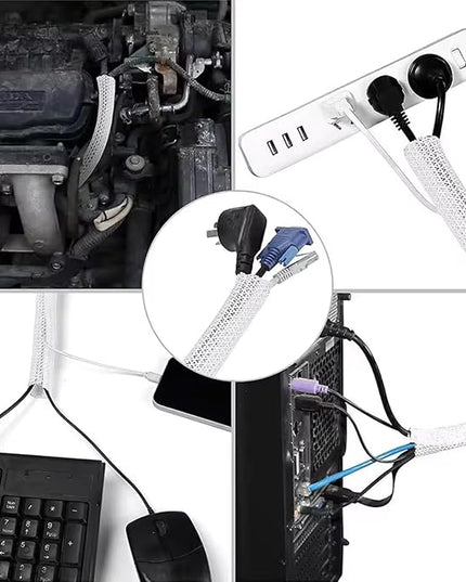 10ft 1/2 inch Cable Management White Cord Cover, Cable Organizer Cord Hider for Wall Mount TV for Computer Electrical Wire Power Cord Audio Video Cable, White