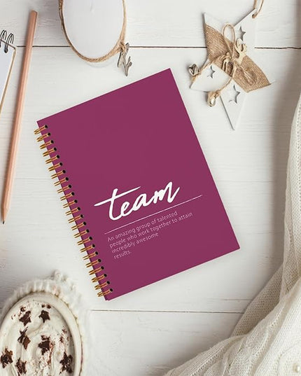 Raspberry Meeting Notebook for Work, Employee Appreciation Gifts, Team Gifts for Employees, Thank You Gifts for Women Men Leader Boss Mentor Manager Coworkers Going Away Retirement, 5.5"x8.3"