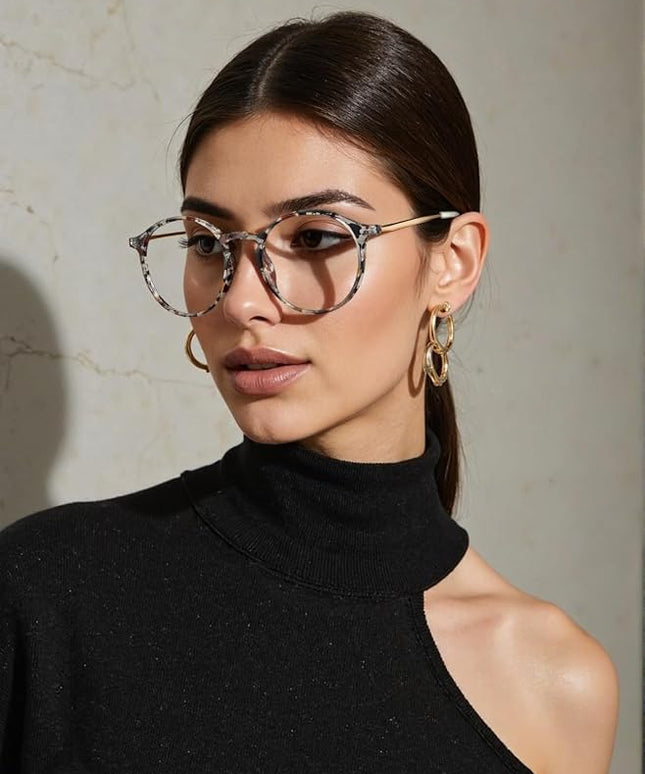 VISOONE Round Lightweight Blue Light Blocking Glasses Women Men Fashion Cute Thin Eyewear Niko