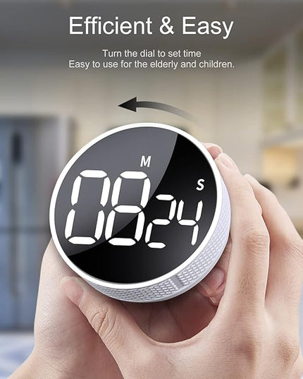AVINIA Digital Kitchen Timers, Visual timers Large LED Display Magnetic Countdown Countup Timer for Classroom Cooking Fitness Baking Studying Teaching, Easy for Kids and Seniors White