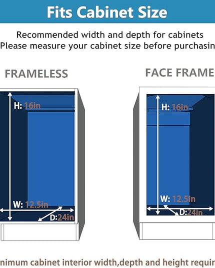 LOVMOR 2 Tier Individual Pull Out Cabinet Organizer 11"W x 21"D, Slide Out Kitchen Cabinet Storage Sliding Shelves
