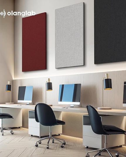 Olanglab Acoustic Panels 2 Pack, 48''x24'' Large Sound Panels, Fabric Wrapped Sound Proof Foam Panels for Walls, Sound Absorbing Panels for Recording Studio Acoustical Treatments (Burgundy)