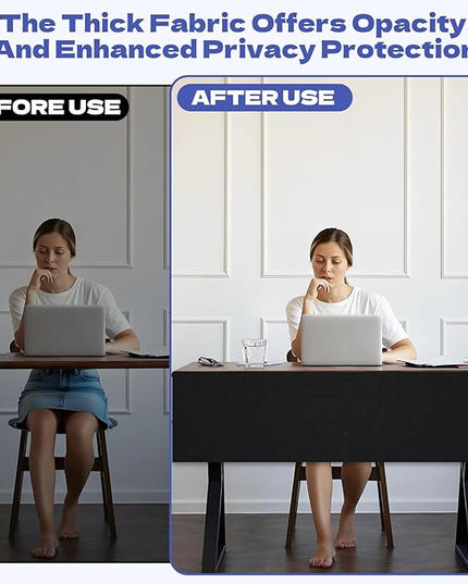 Under Desk Privacy Panel 47"x15.7" Self-Adhesive Privacy Panel Office Desk Modesty Screen for Home Office and Standing Workstations, Black(1-Pack)