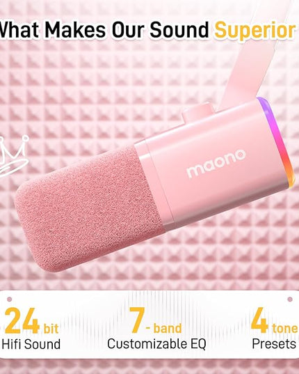 MAONO Dynamic Gaming Microphone: USB XLR Dynamic Computer Microphone with Software-RGB PC Mic for Gamer-Podcast Mic for Streaming Recording Studio YouTube Content Creation Online Chat PD100X (Pink)