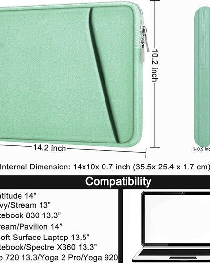 Askuko Laptop Case 14 inch, Shockproof Protective Computer Cover, Durable Carrying Bag Laptop Sleeve Compatible with 14"" MacBook Air/Pro HP Asus Lenovo Notebook, Light Blue