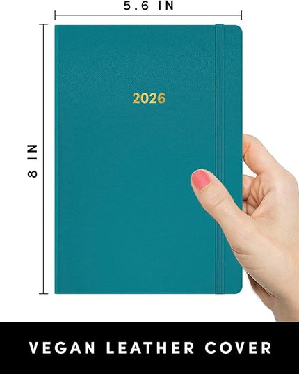 PAPERAGE 2026 Weekly & Monthly Planner, 12 Months (January 2026 - December 2026), 5.6 in x 8 in, Hardcover 2026 Planner with Weekly & Monthly Spreads, Note Pages, Stickers & Back Pocket – Turquoise