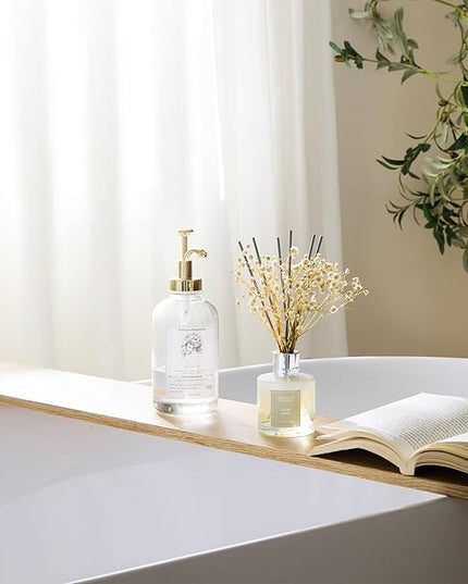 Airkeep Reed Diffuser Set,3.38 fl oz (100 ml) - Clean Linen Oil Diffusers with 8 Reed Sticks,Home Fragrance Reed Diffuser for Bathroom Shelf Decor