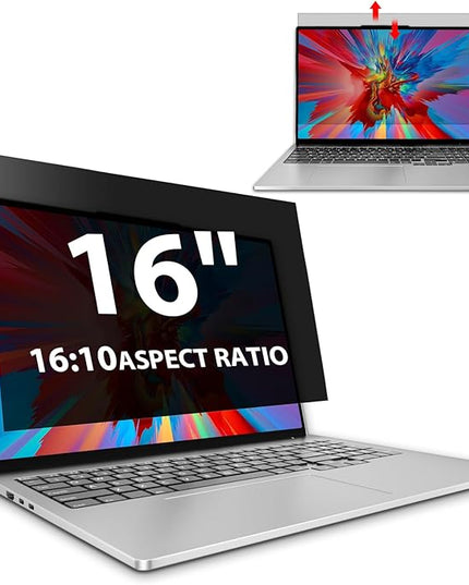 LUSA DESIGN Laptop Privacy Screen 16 Inch, Laptop Screen Privacy Shield 16:10 Aspect Ratio Anti-Glare Blue Light Computer Monitor Protector,